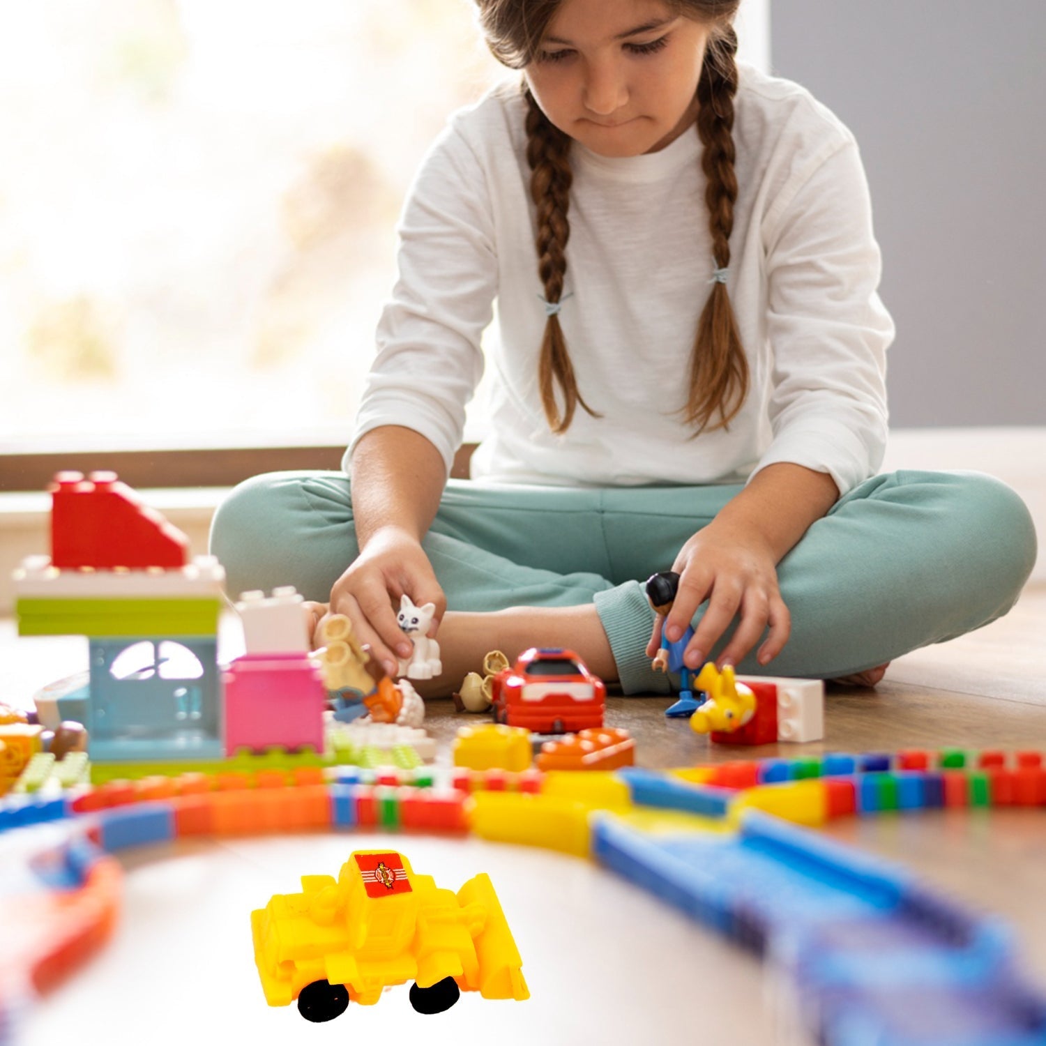 Vehicle Car Engineering Automobile Construction Car Toys Set for Children Kids Crane Excavator Road Roller Forklift Mixer Truck Transporter Truck Machine Construction Toys (6 Pcs Set) - infinityexculsivestore.com