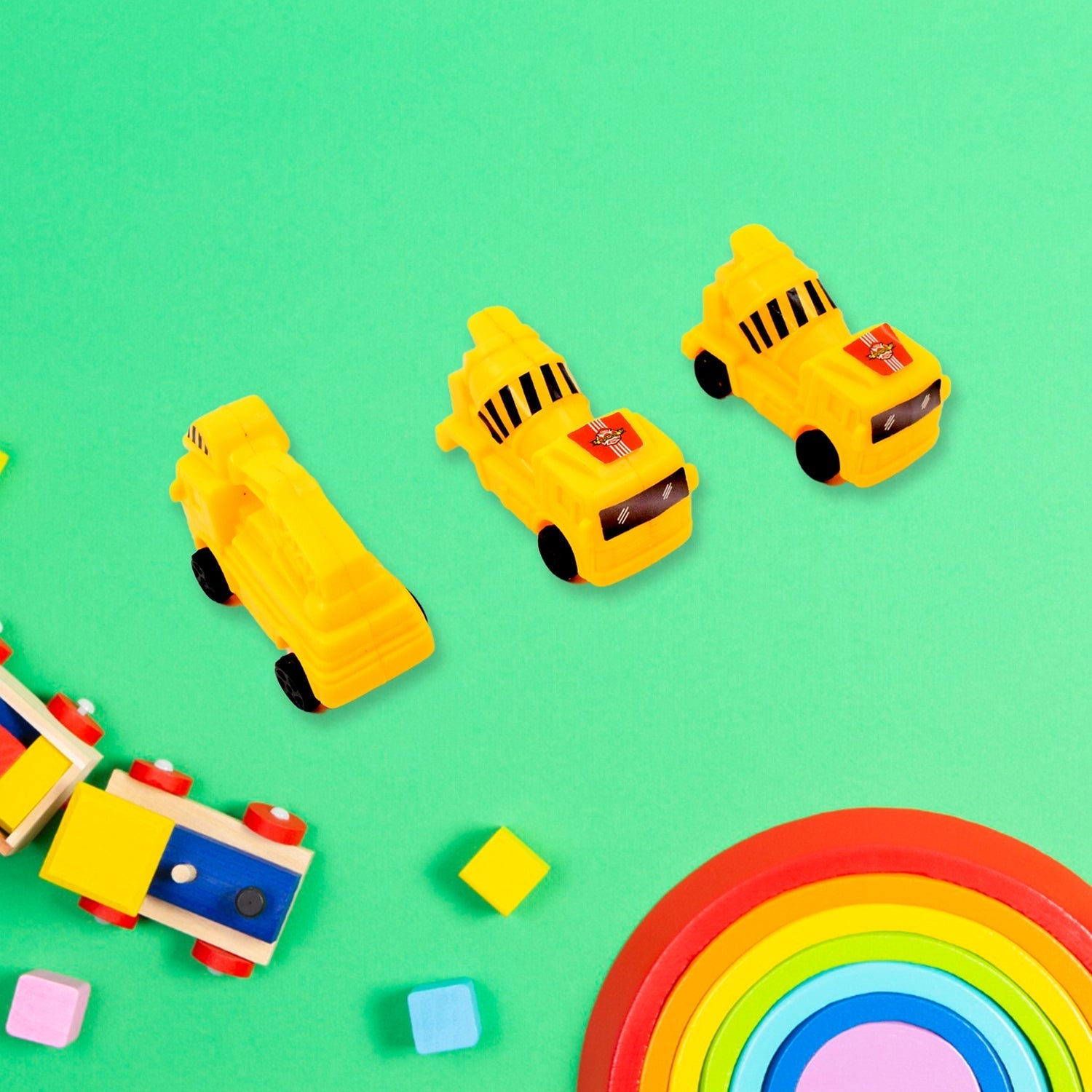 Vehicle Car Engineering Automobile Construction Car Toys Set for Children Kids Crane Excavator Road Roller Forklift Mixer Truck Transporter Truck Machine Construction Toys (6 Pcs Set) - infinityexculsivestore.com