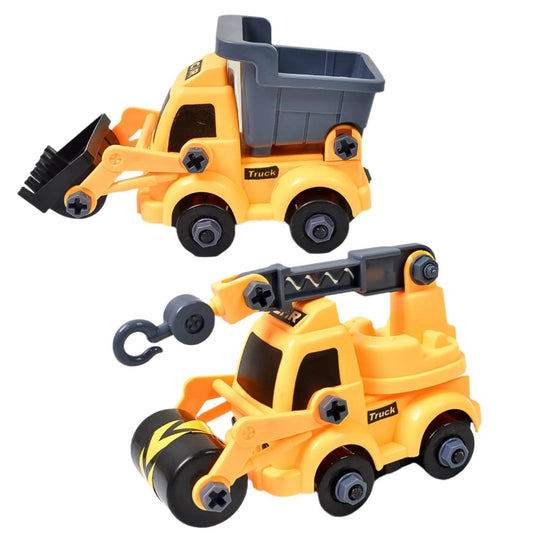 Engineering vehicles Nut Assembly Vehicle Toy, DIY Nut Assembly Vehicle Model Toy Highly Simulation Children Kids Car Model Toy Set (2 Pc Set) - infinityexculsivestore.com