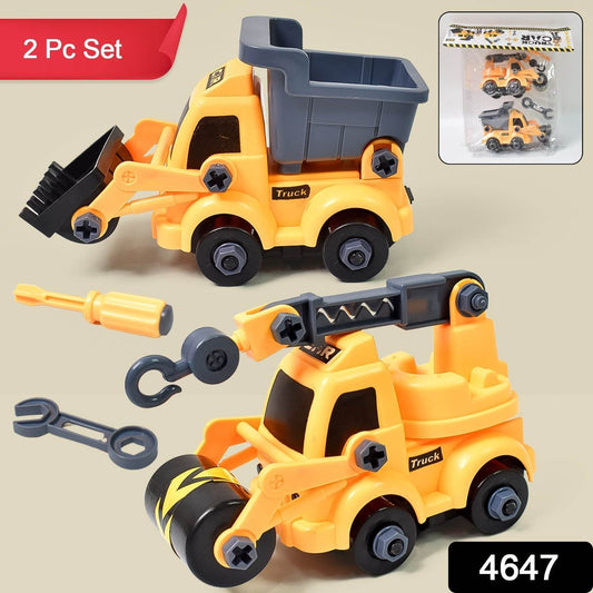 Engineering vehicles Nut Assembly Vehicle Toy, DIY Nut Assembly Vehicle Model Toy Highly Simulation Children Kids Car Model Toy Set (2 Pc Set) - infinityexculsivestore.com