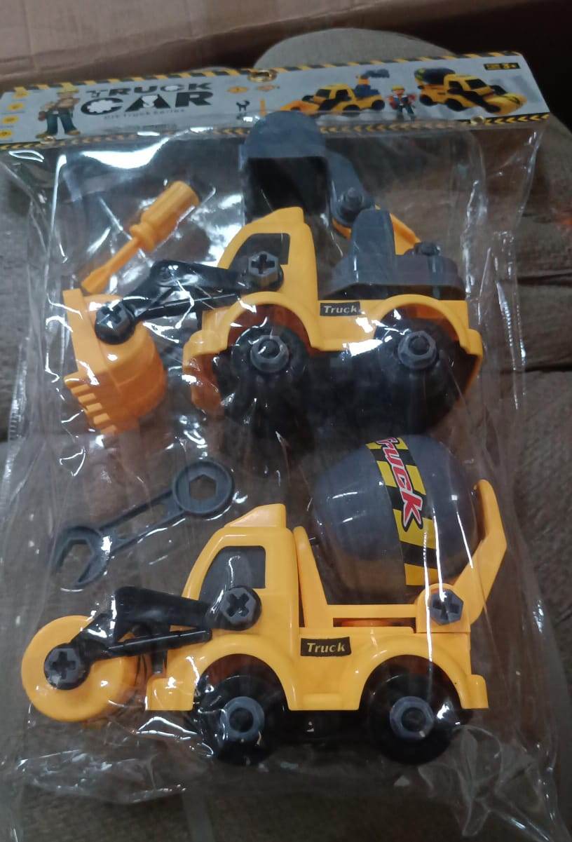 Engineering vehicles Nut Assembly Vehicle Toy, DIY Nut Assembly Vehicle Model Toy Highly Simulation Children Kids Car Model Toy Set (2 Pc Set) - infinityexculsivestore.com