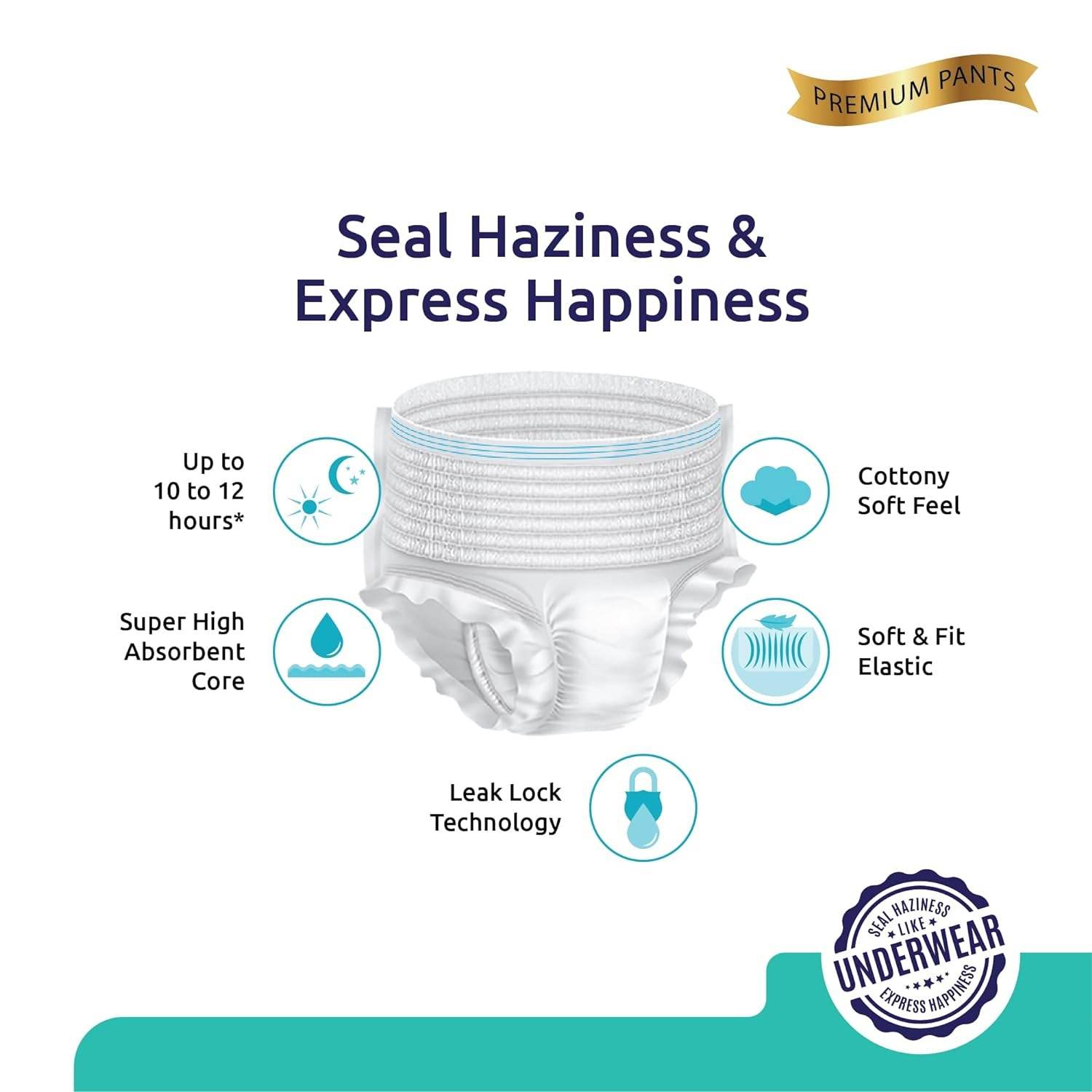Extra Large - XXL Senior care Adult Pull Up Diaper Pants(Waist Size (120-170 Cm | 47 -67 Inch) (10*4 Pcs) Adult Diapers - XL - XXL (10 Pieces) - infinityexculsivestore.com
