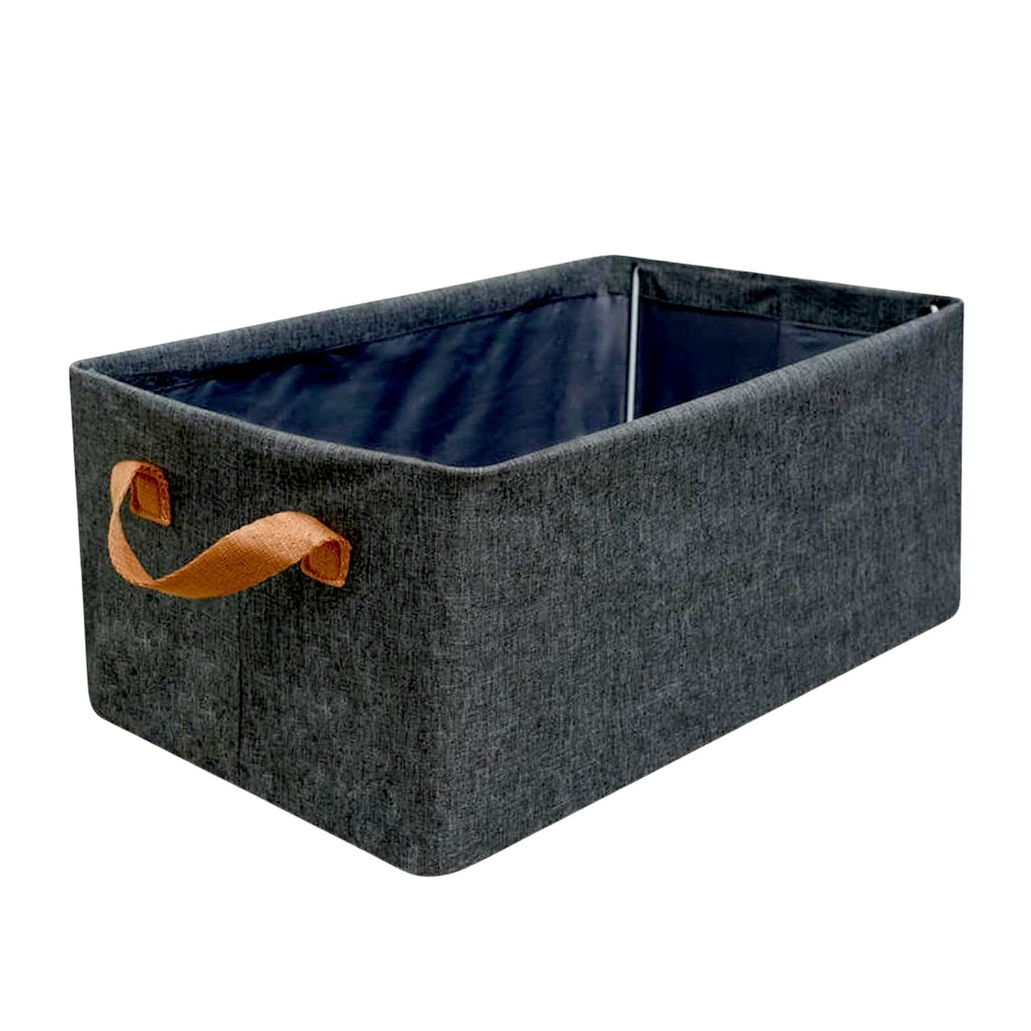 FOLDABLE STORAGE BOX HANDLES, COTTON AND LINEN STORAGE BINS AND BASKETS ORGANIZER FOR NURSERY, CLOSET, BEDROOM, HOME (45 Cm) - infinityexculsivestore.com