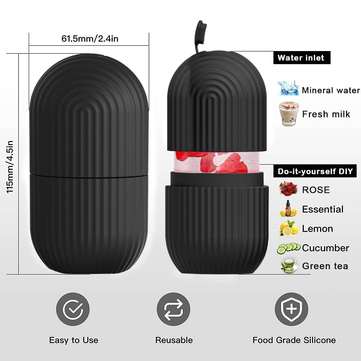 Face Ice Roller Massager for Swelling & Puffiness Reduction (Black) - infinityexculsivestore.com