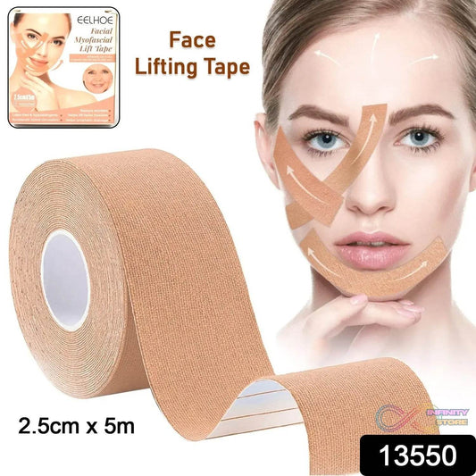 Face Lifting Tape, Myofascial Face Tightening Tape, 2.5 cm x 5 m (1 Pc) - infinityexculsivestore.com