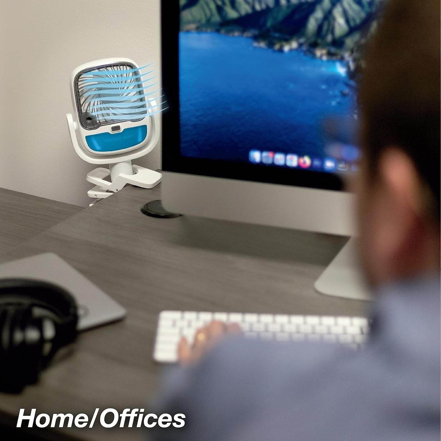 Air Portable Fan, Grip Go 3 Speed Small Fan, Great Stroller Fan, Travel or Desk Fan, Cordless Personal Evaporative Air Cooler, Universal Clamp for Indoor & Outdoor Use, 360 Degree Head Swivel, LED Color Changing Light - infinityexculsivestore.com