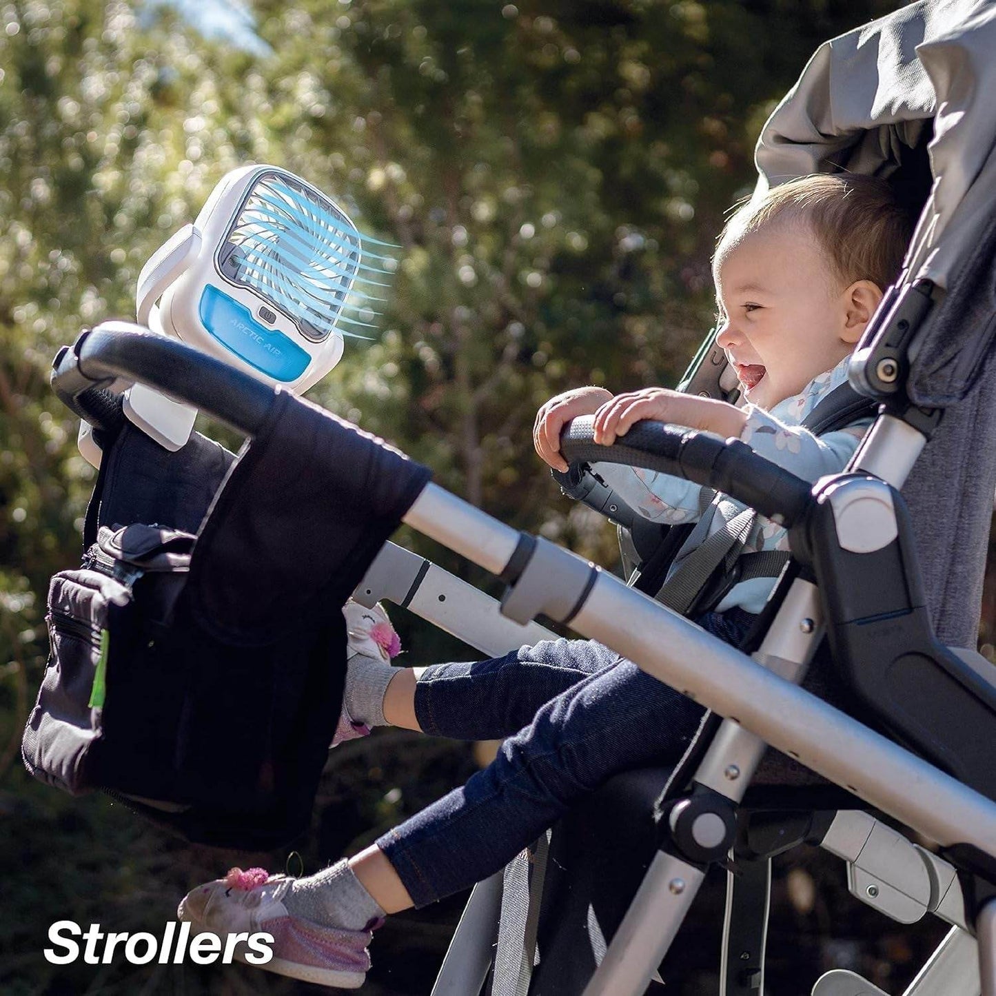 Air Portable Fan, Grip Go 3 Speed Small Fan, Great Stroller Fan, Travel or Desk Fan, Cordless Personal Evaporative Air Cooler, Universal Clamp for Indoor & Outdoor Use, 360 Degree Head Swivel, LED Color Changing Light - infinityexculsivestore.com