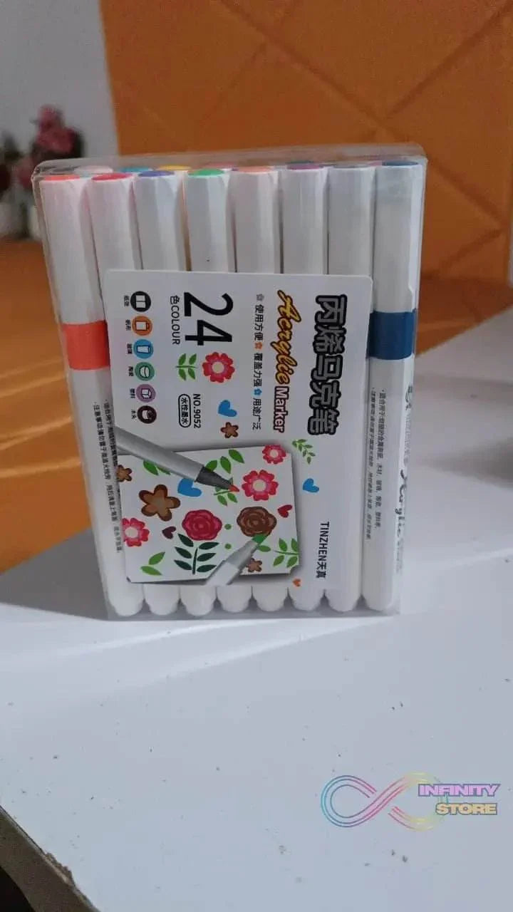 Fancy Art Markers, 24 Colours Double-ended Art (24 Pcs Set) - infinityexculsivestore.com
