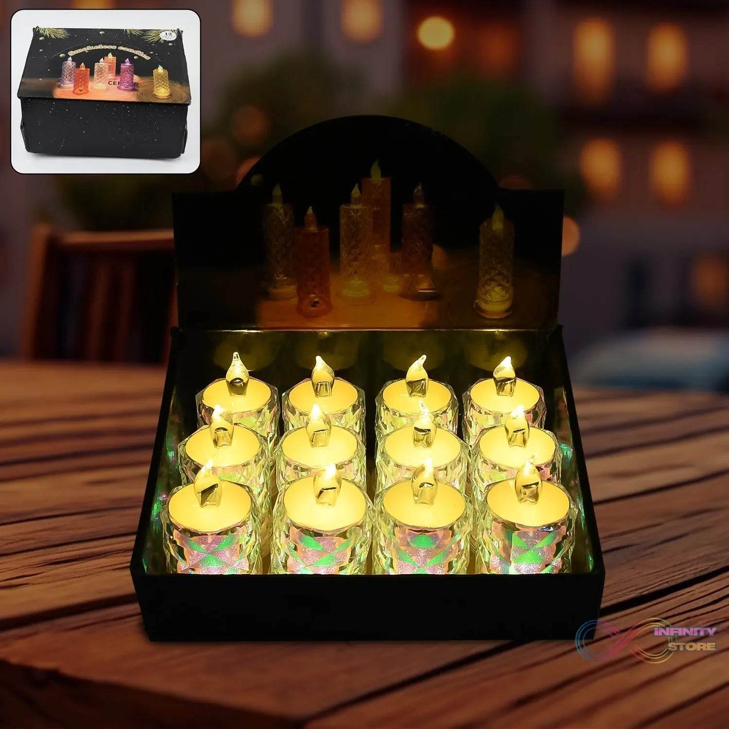 Festive Lighting for Any Occasion: 12 Pack LED Tealight Candles - infinityexculsivestore.com