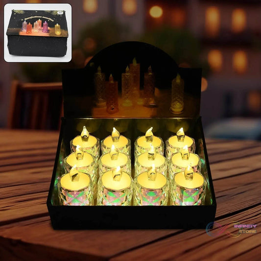 Festive Lighting for Any Occasion: 12 Pack LED Tealight Candles - infinityexculsivestore.com