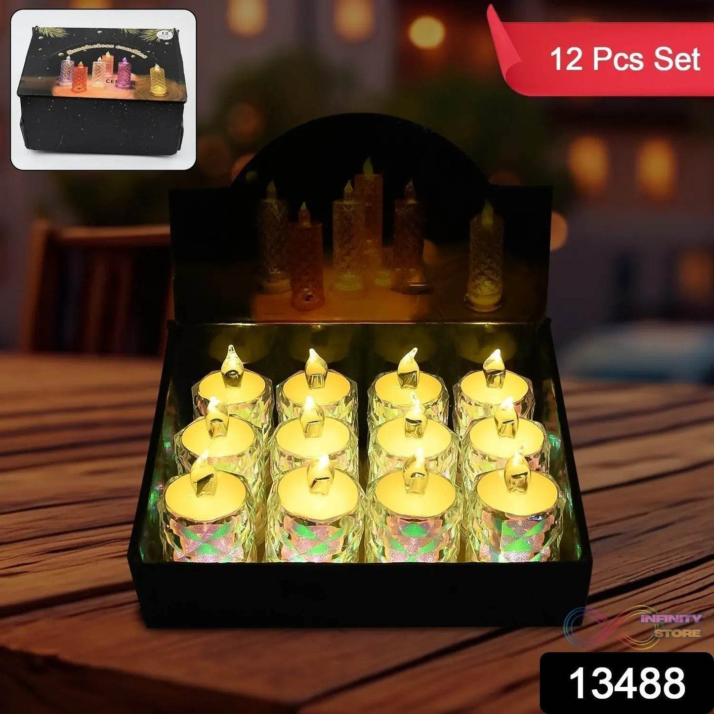Festive Lighting for Any Occasion: 12 Pack LED Tealight Candles - infinityexculsivestore.com