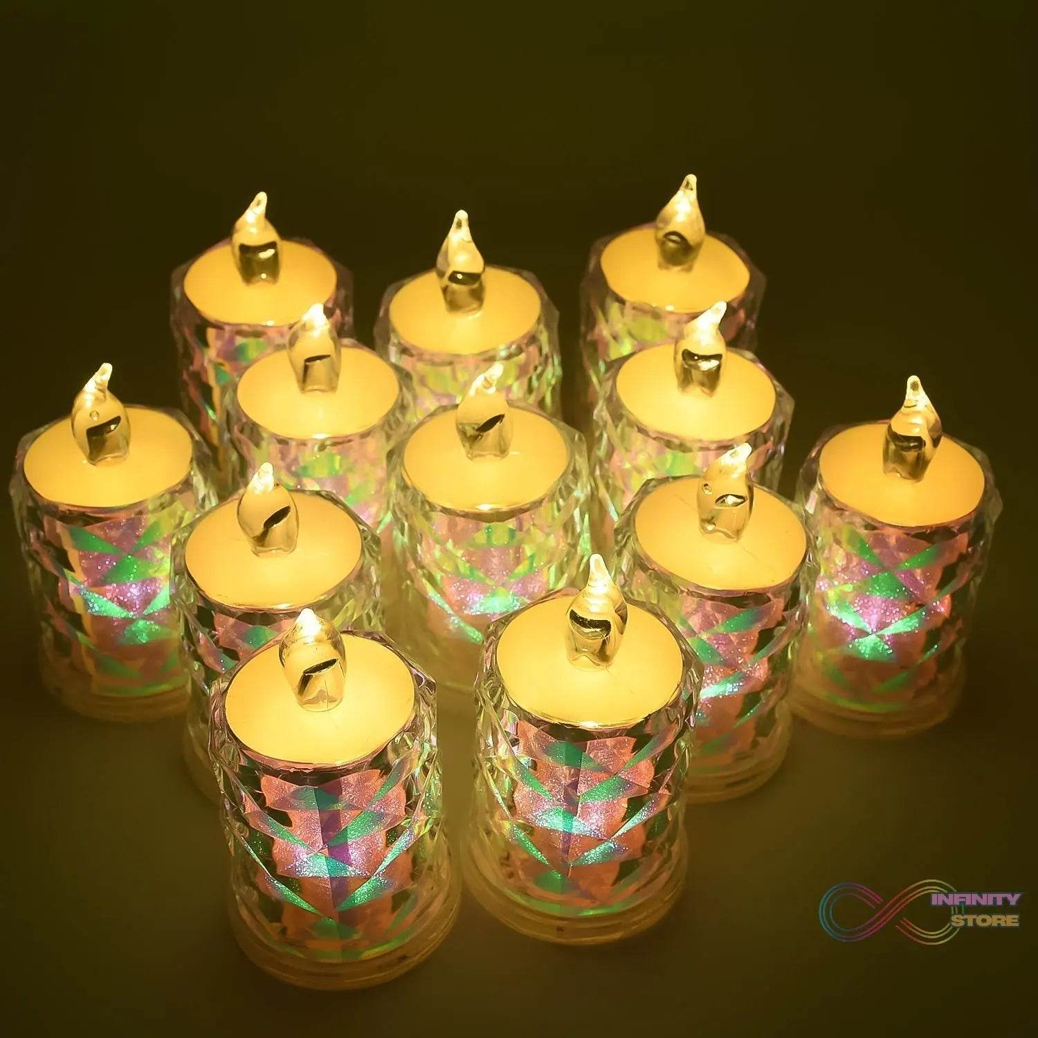 Festive Lighting for Any Occasion: 12 Pack LED Tealight Candles - infinityexculsivestore.com