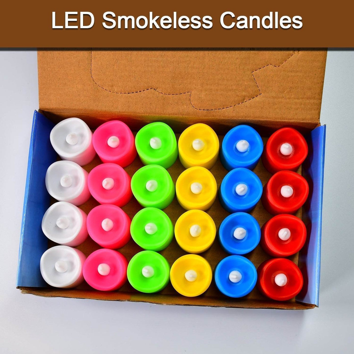 Festive Lighting for Any Occasion: 24 Pack LED Tealight Candles (Multicolor) - infinityexculsivestore.com