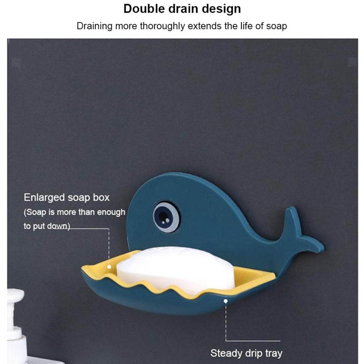Fish Shape Wall - Mounted Double Layer Soap Holder for Bathroom & Kitchen - infinityexculsivestore.com