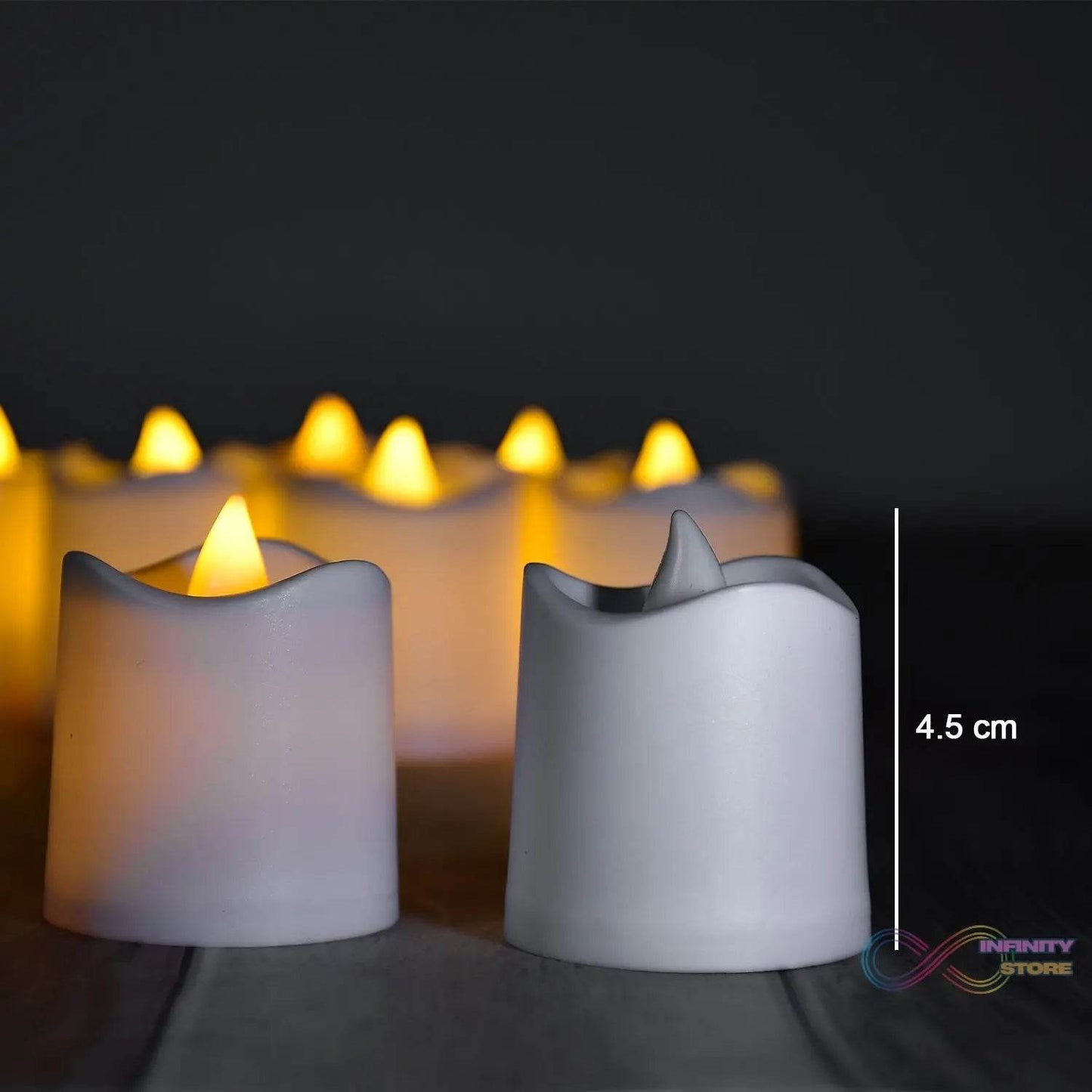 Flameless LED Tealights, Smokeless Plastic Decorative Candles - LED Tea Light Candle For Home Decoration (Pack Of 24) - infinityexculsivestore.com