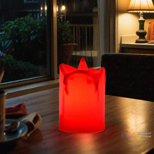 Flameless Melted Design Candles for Decoration (1 pc) - infinityexculsivestore.com