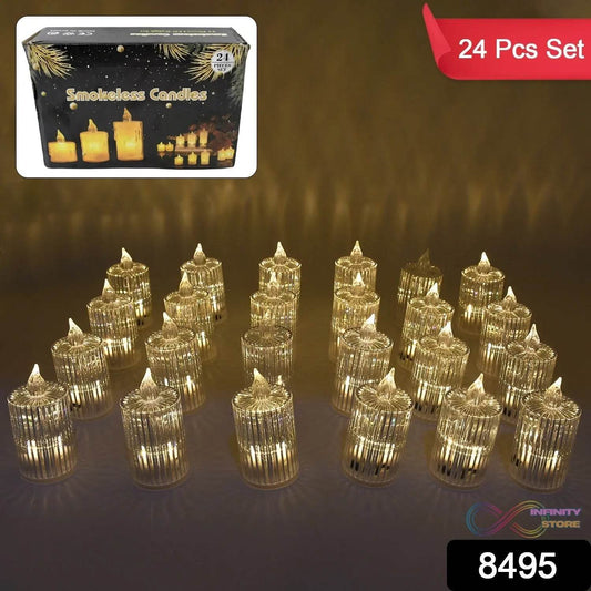 Flameless and Smokeless Decorative Candles LED Tea Light (24 Pcs Set) - infinityexculsivestore.com
