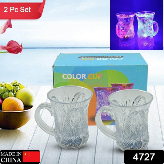 Flashing Cup LED Water Sensor Light up Cup with Handle for Home Kitchen Fun Luminous Water Cup, Party / Birthday / Nightclub / Christmas / Disco Entertainment Cup (2 Pcs Set) - infinityexculsivestore.com