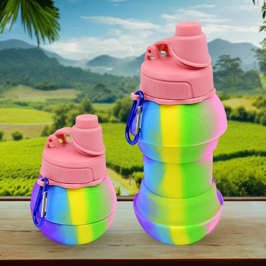 Flexible Collapsible Silicone Sports Water Bottle (260 ML / 20 CM Folding) - infinityexculsivestore.com