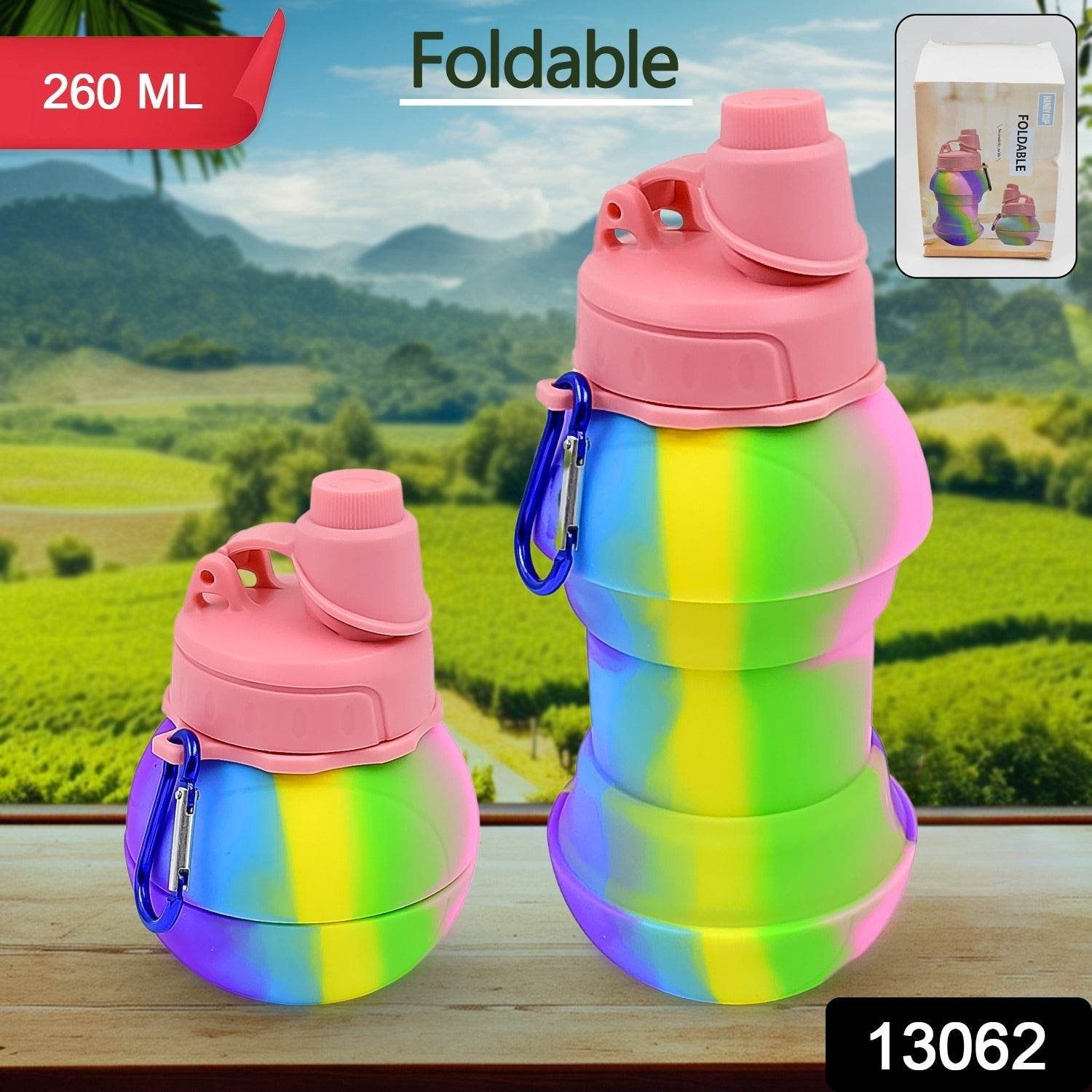 Flexible Collapsible Silicone Sports Water Bottle (260 ML / 20 CM Folding) - infinityexculsivestore.com