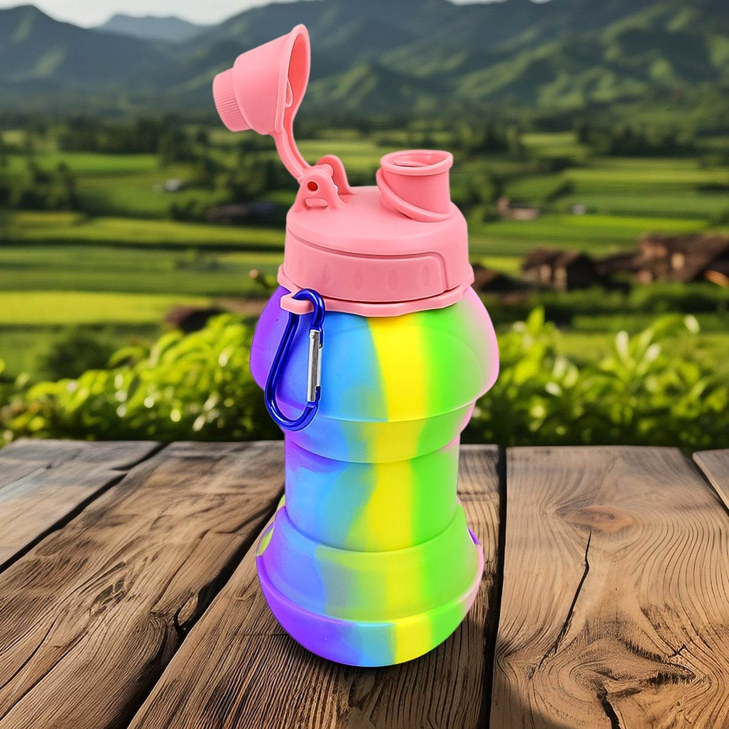 Flexible Collapsible Silicone Sports Water Bottle (260 ML / 20 CM Folding) - infinityexculsivestore.com