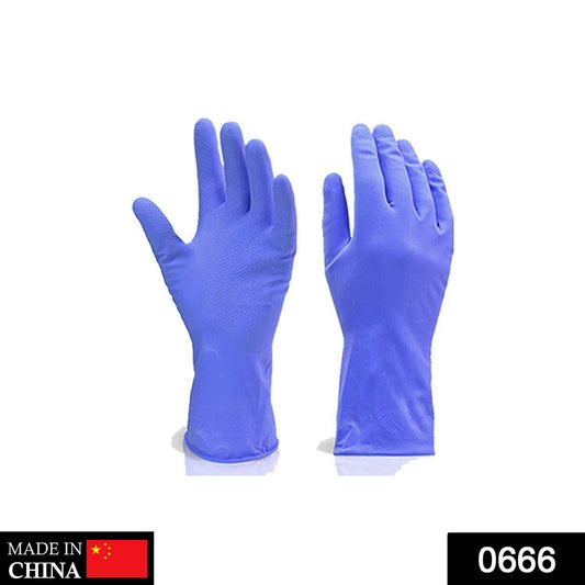 Flock line Reusable Rubber Hand Gloves (Blue) - 1pc - infinityexculsivestore.com