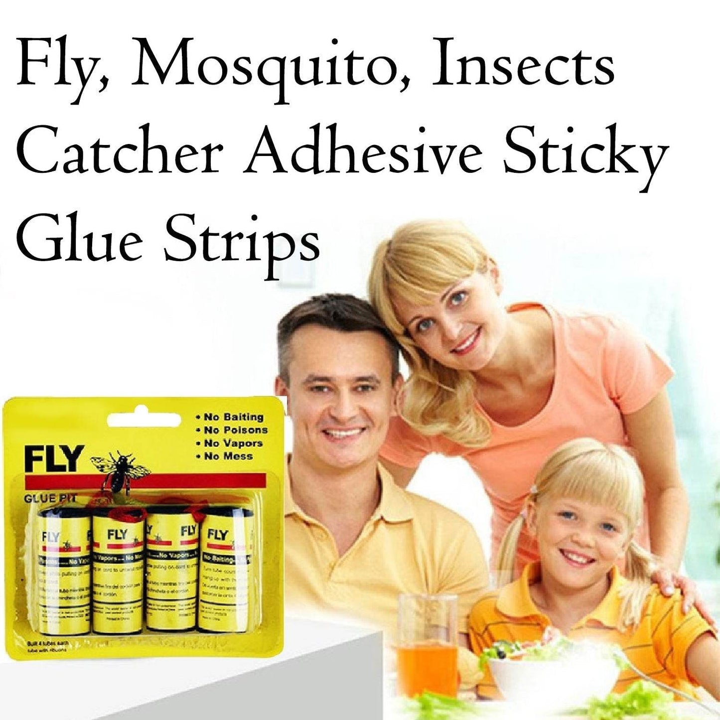 Fly, Mosquito & Insect Catcher Adhesive Sticky Glue Strips - infinityexculsivestore.com
