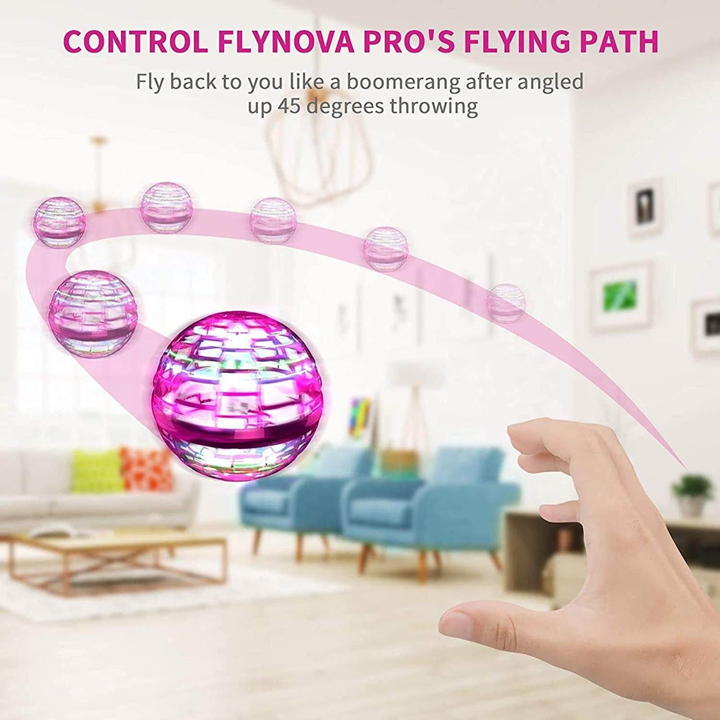 Flying Ball Toys, USB Rechargeable Built-in RGB Lights 360°Rotating Magic Controller, Flying Orb Ball Boomerang Mini Pro Spinner Blastoise Toys - infinityexculsivestore.com