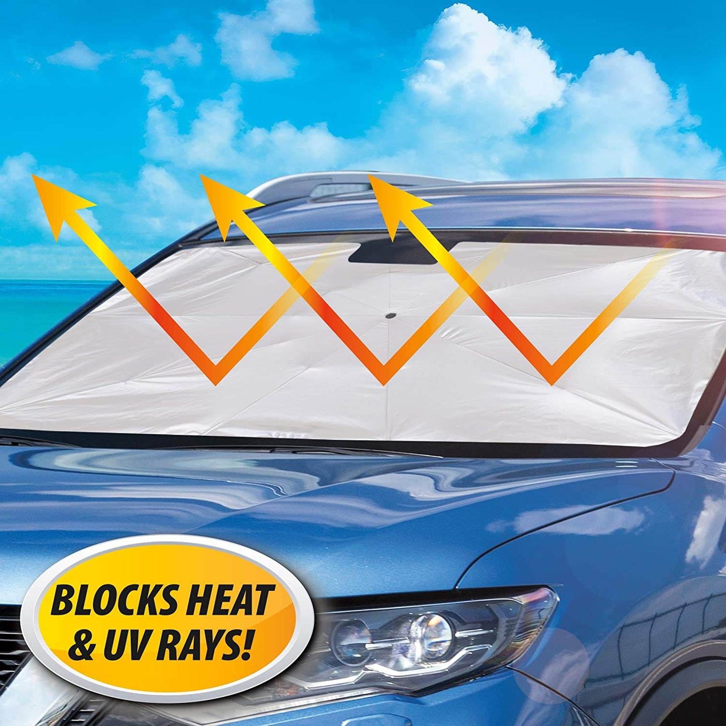 Foldable Car Windshield Sunshade for Heat Protection - infinityexculsivestore.com