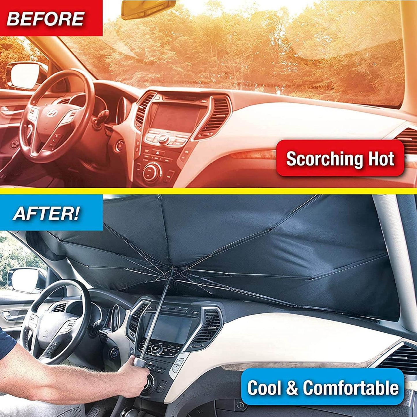 Foldable Car Windshield Sunshade for Heat Protection - infinityexculsivestore.com