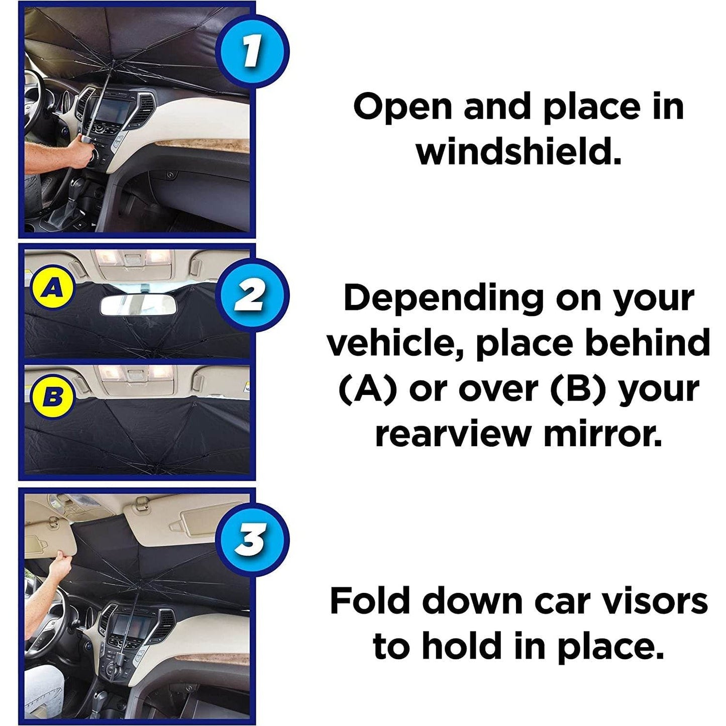 Foldable Car Windshield Sunshade for Heat Protection - infinityexculsivestore.com