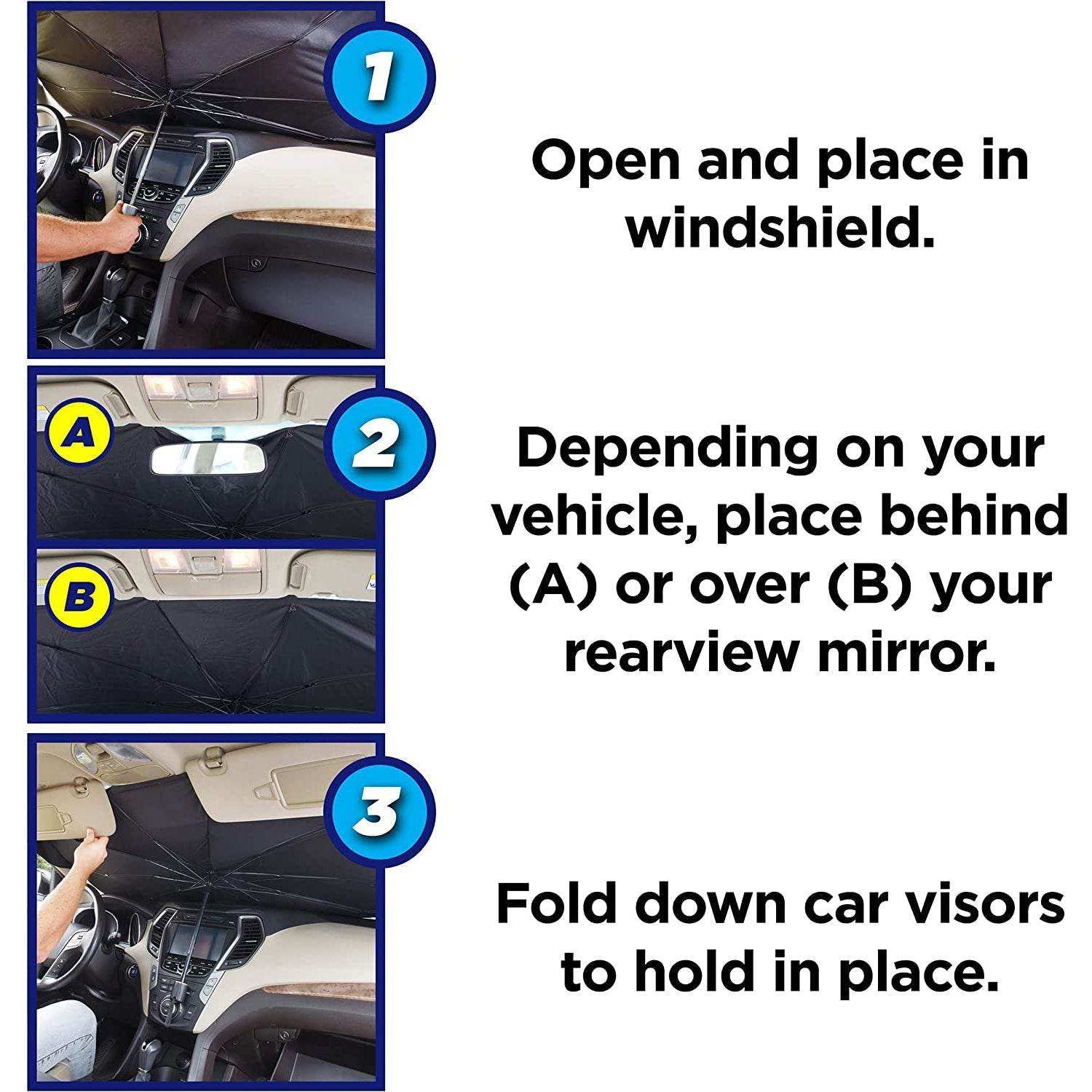 Foldable Car Windshield Sunshade for Heat Protection - infinityexculsivestore.com