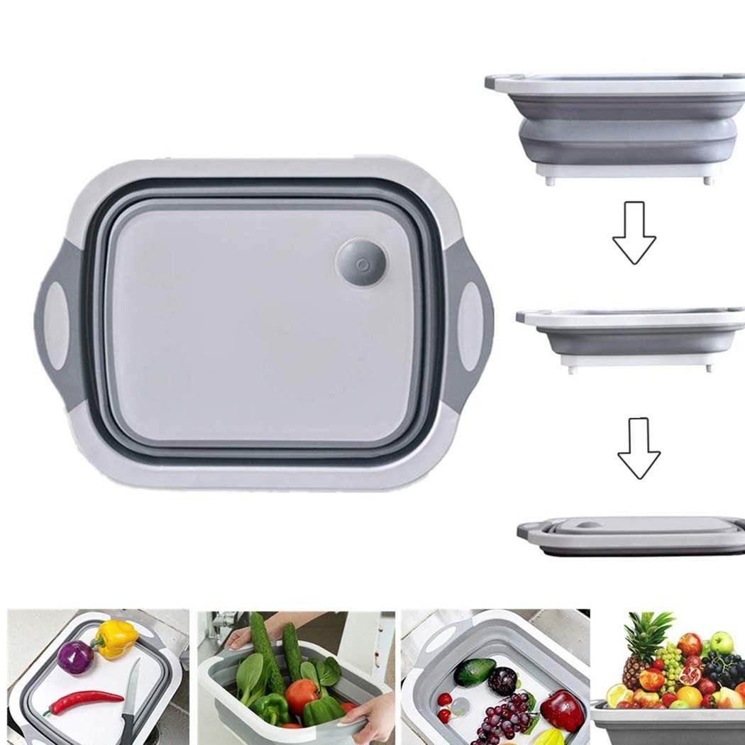 Foldable Chopping Board, Dish Rack, Washing Bowl & Draining Basket, 3in1 Multi-Function - infinityexculsivestore.com