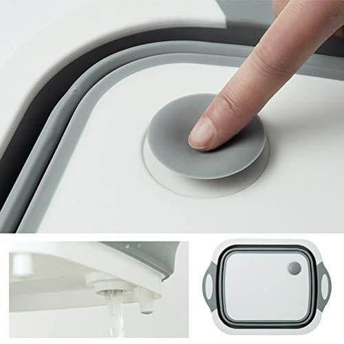 Foldable Chopping Board, Dish Rack, Washing Bowl & Draining Basket, 3in1 Multi-Function - infinityexculsivestore.com