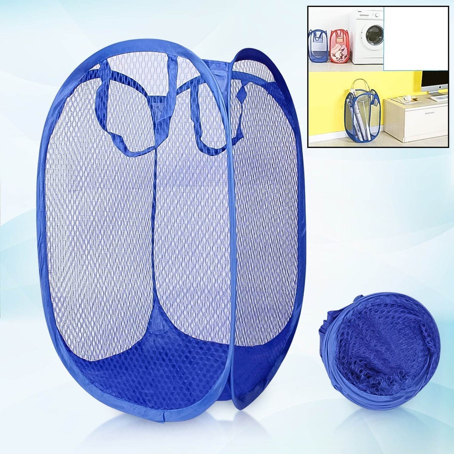Foldable Collapsible Mesh Laundry Bag Pack Of 1 (Mix Color) - infinityexculsivestore.com