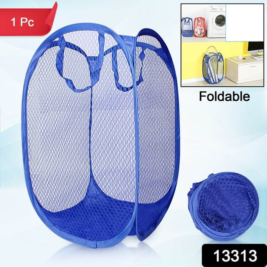 Foldable Collapsible Mesh Laundry Bag Pack Of 1 (Mix Color) - infinityexculsivestore.com