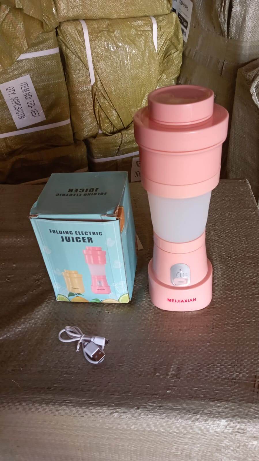 Foldable Electric Juicer, Portable Blender Stainless Steel 6 Blades (500 ML) - infinityexculsivestore.com