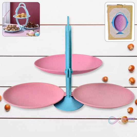 Foldable Fruit Plate Candy Dish | Multi Use Mirror Shape Dried Fruit Tray (1 Set) - infinityexculsivestore.com