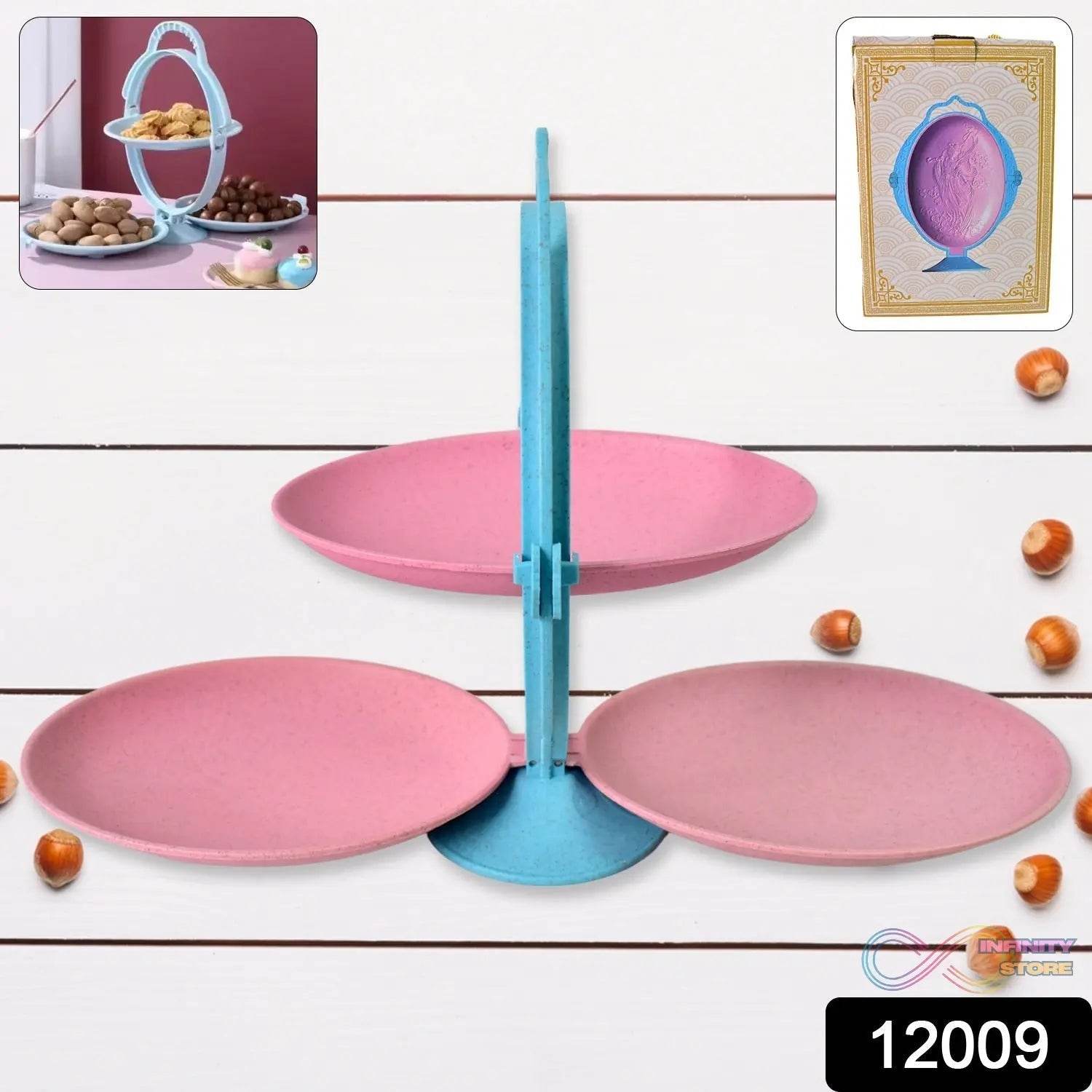 Foldable Fruit Plate Candy Dish | Multi Use Mirror Shape Dried Fruit Tray (1 Set) - infinityexculsivestore.com