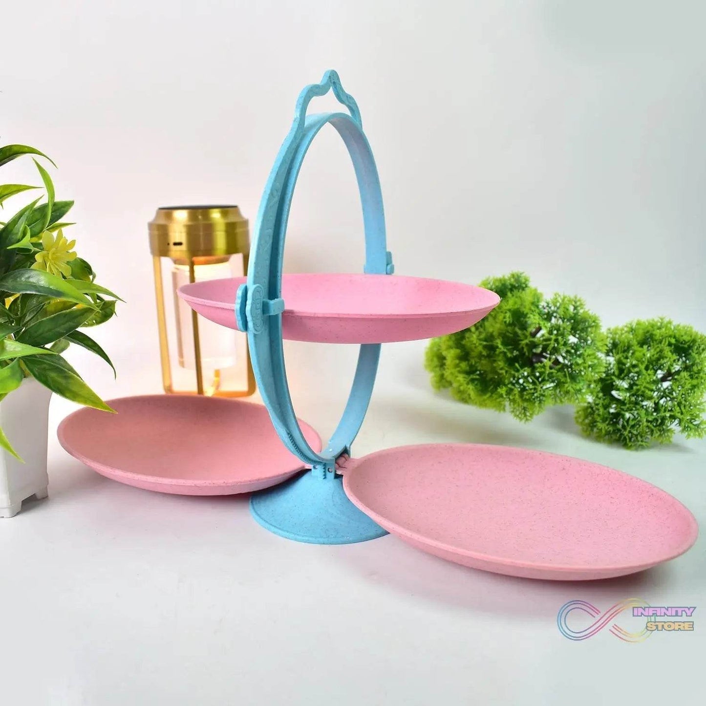 Foldable Fruit Plate Candy Dish | Multi Use Mirror Shape Dried Fruit Tray (1 Set) - infinityexculsivestore.com
