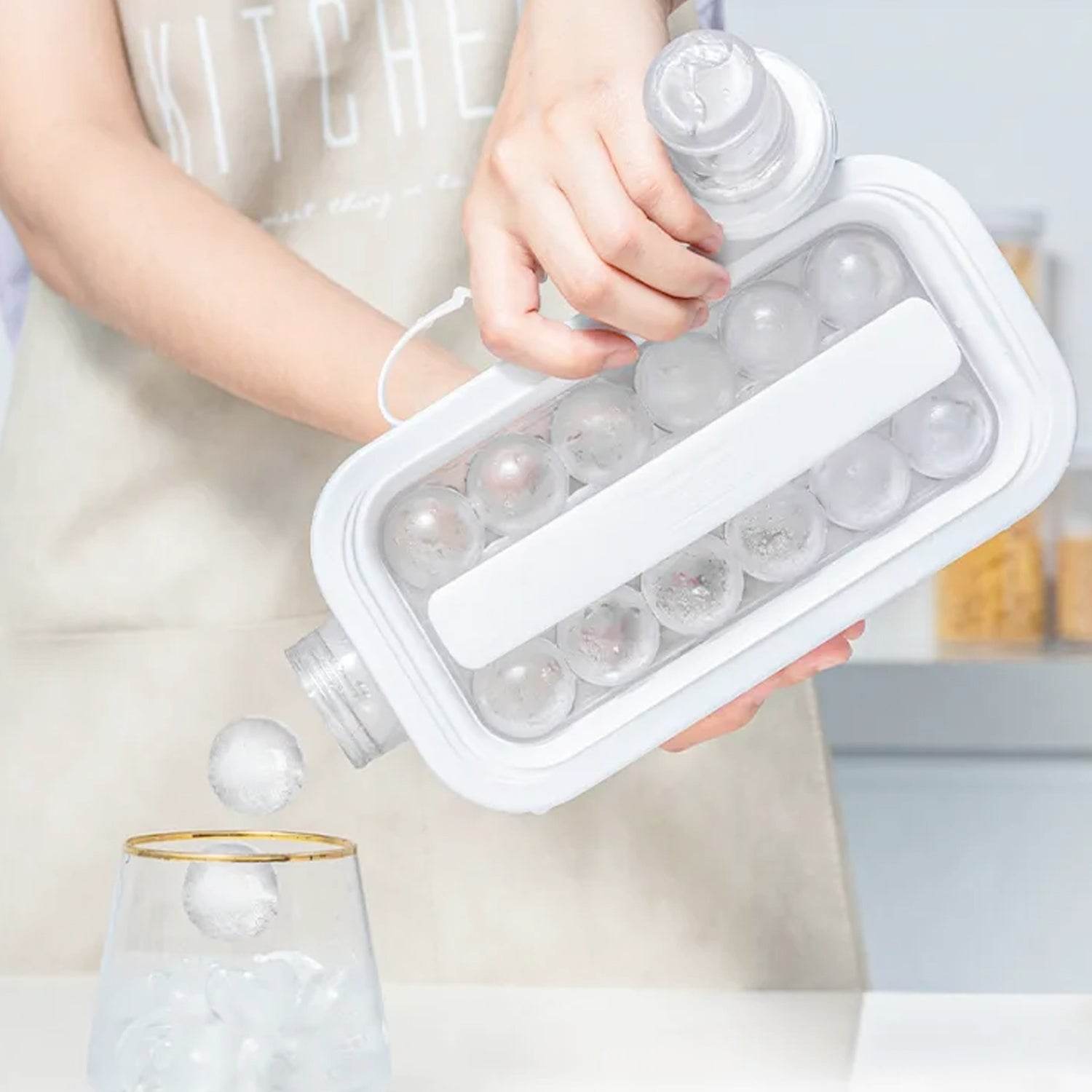 Foldable Ice Tray with Lid, 2-in-1 Ice Ball Maker - infinityexculsivestore.com