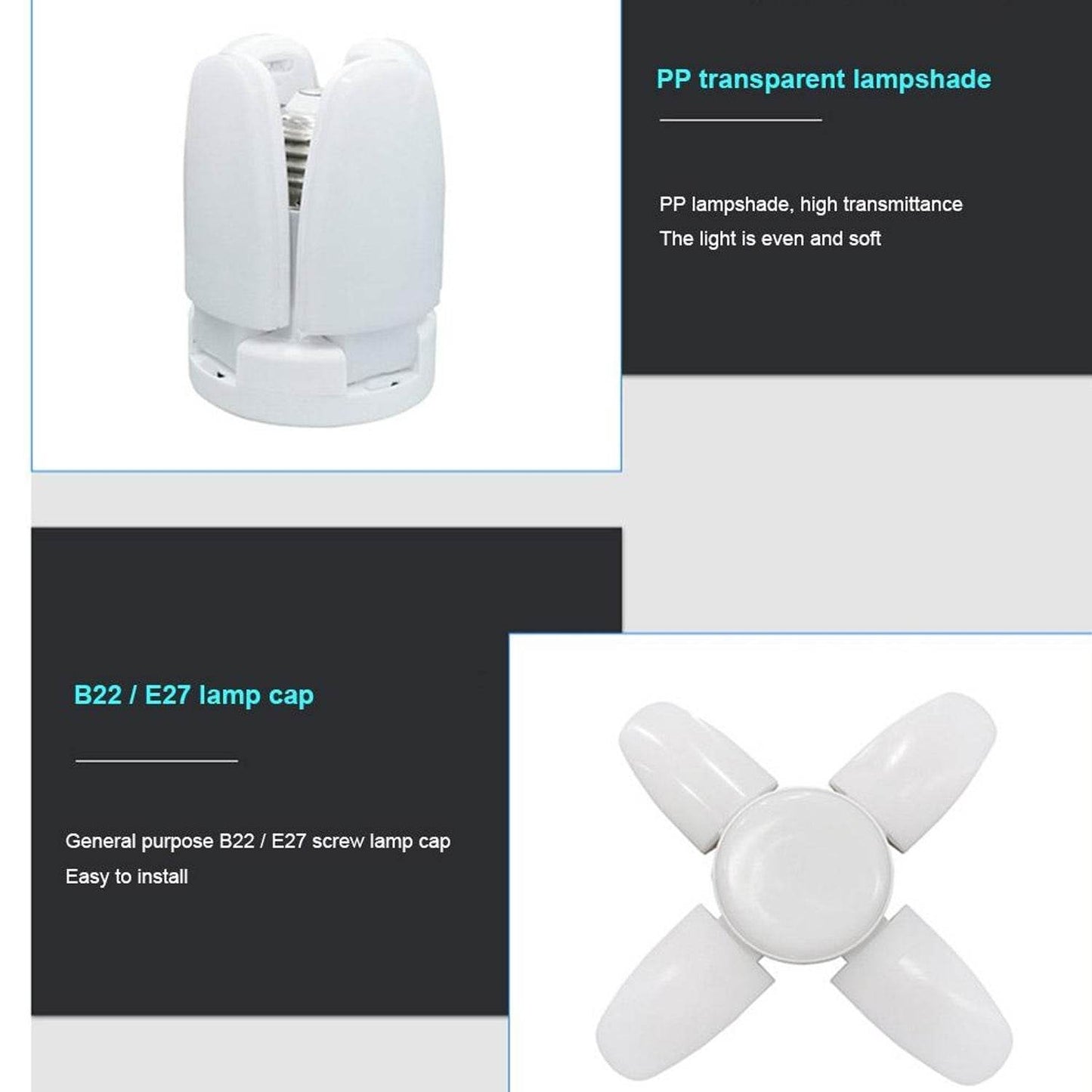 Foldable LED Fan Blade Bulb 28V (1 Pc) - infinityexculsivestore.com