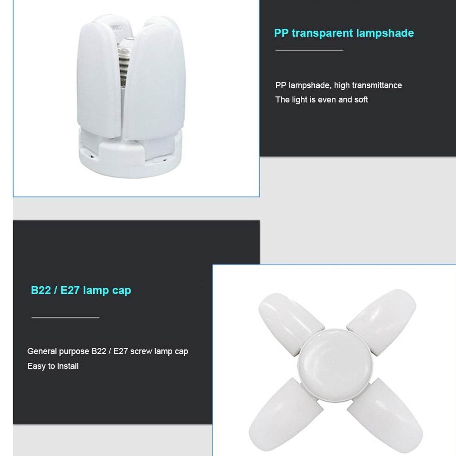 Foldable LED Fan Blade Bulb 28V (1 Pc) - infinityexculsivestore.com