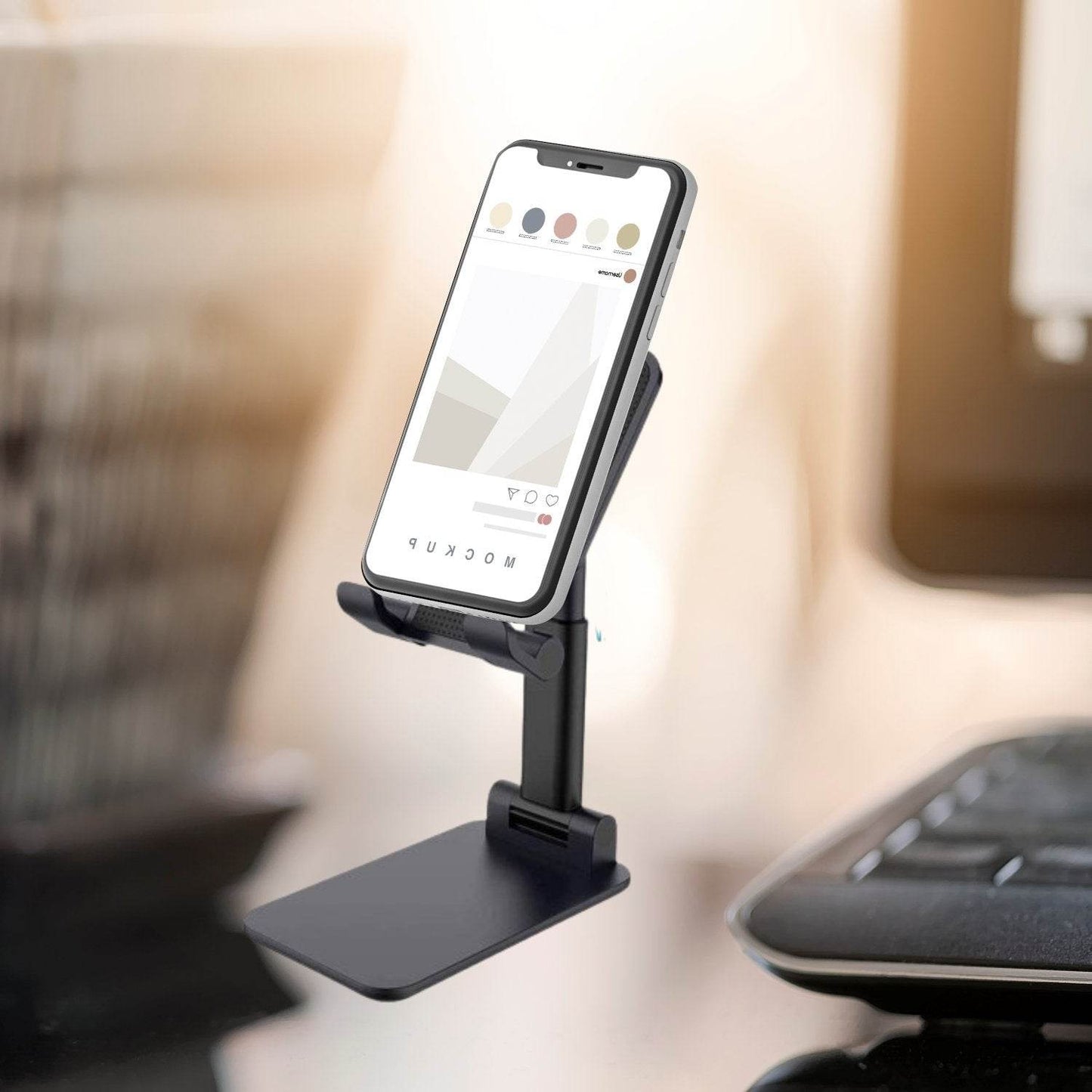 Foldable Mobile Stand with Angle Adjustable Desktop Table Mobile Holder - infinityexculsivestore.com
