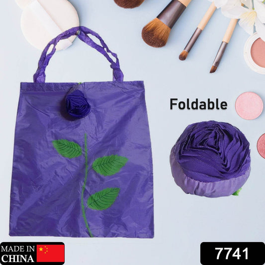 Foldable Nylon Shopping Bag (Rose Design): Reusable, Eco-Friendly (1 Pc) - infinityexculsivestore.com