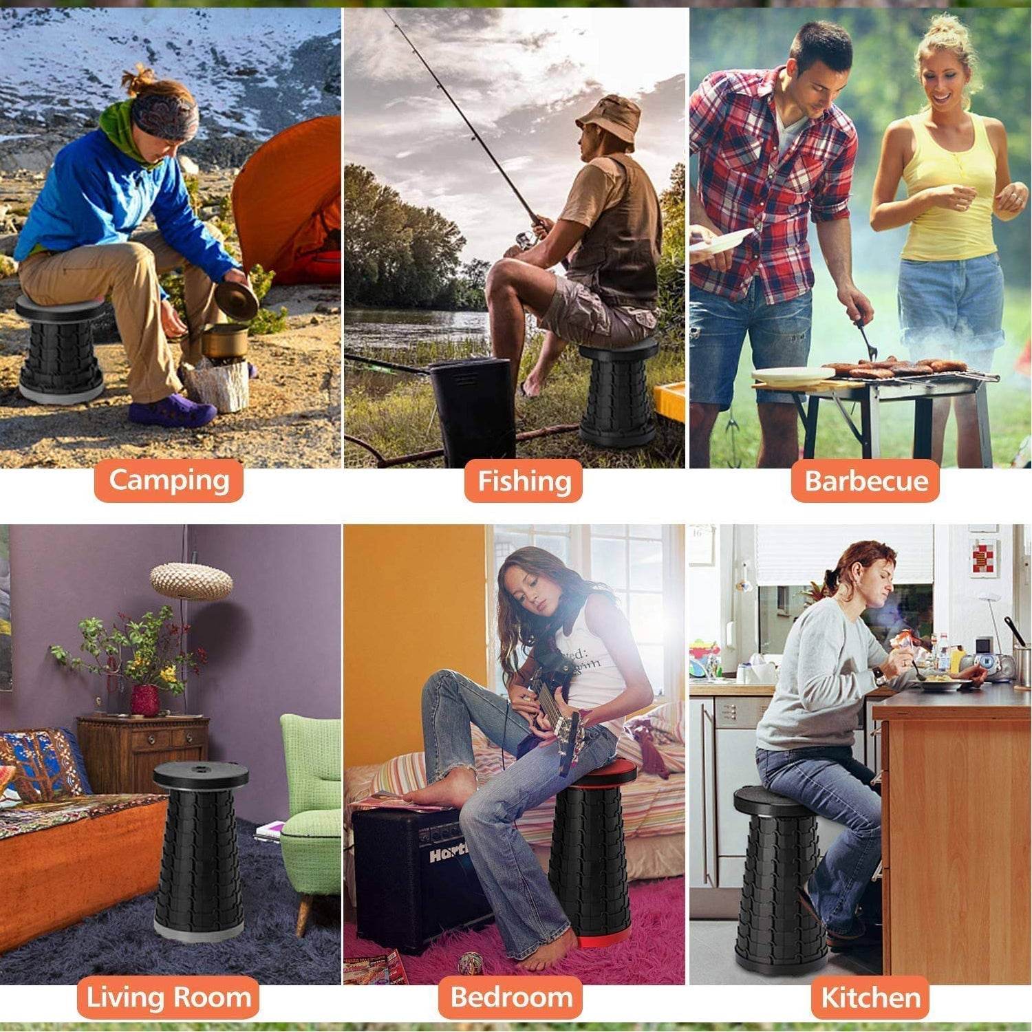 Foldable Retractable Height Adjusting Stool Space Saving Telescopic Stool for Fishing Hiking Stool for Adults and Kids. - infinityexculsivestore.com