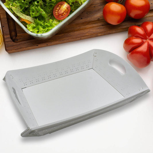 Foldable Serving Tray Plastic Serving TrayΒ With Handle Serving Tray For Food, Kitchen, Outdoors, Restaurants (1 Pc) - infinityexculsivestore.com
