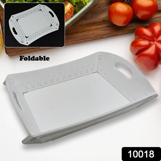 Foldable Serving Tray Plastic Serving TrayΒ With Handle Serving Tray For Food, Kitchen, Outdoors, Restaurants (1 Pc) - infinityexculsivestore.com