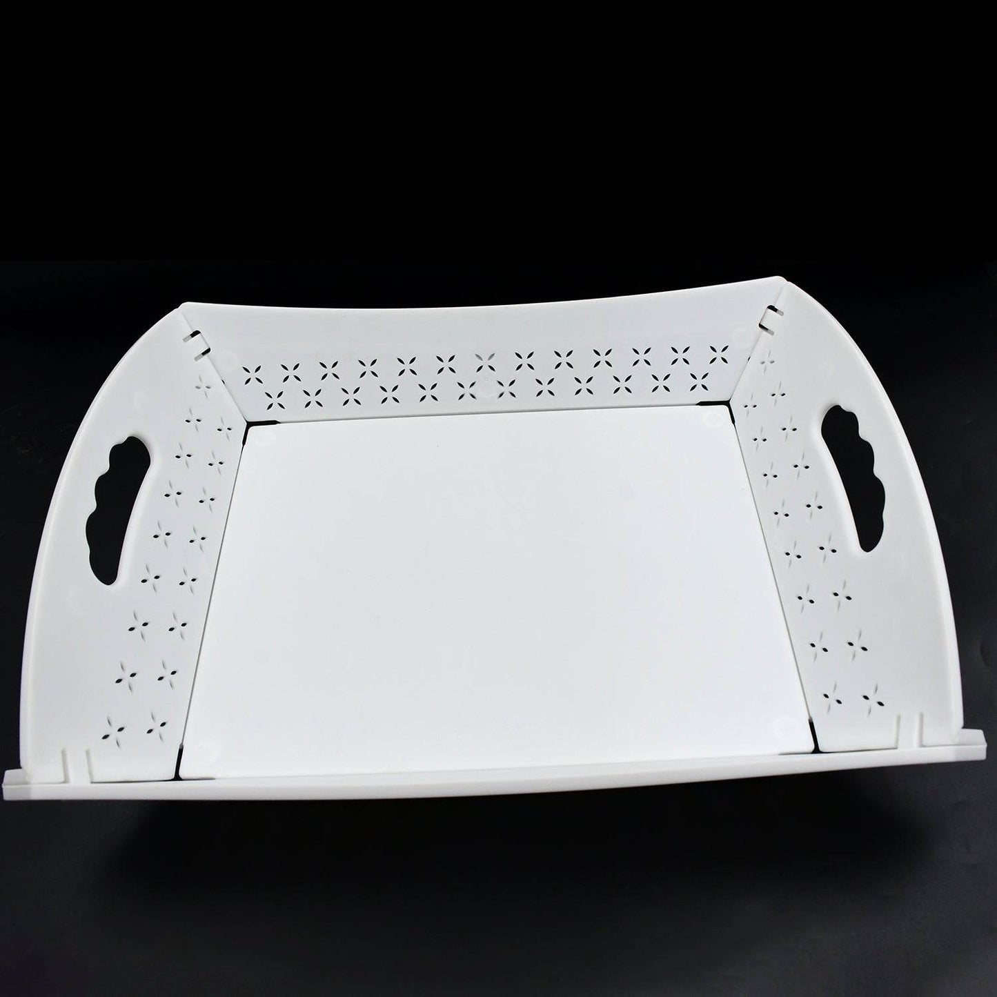 Foldable Serving Tray Plastic Serving Tray With Handle Serving Tray For Food, Kitchen, Outdoors, Restaurants (1 Pc) - infinityexculsivestore.com