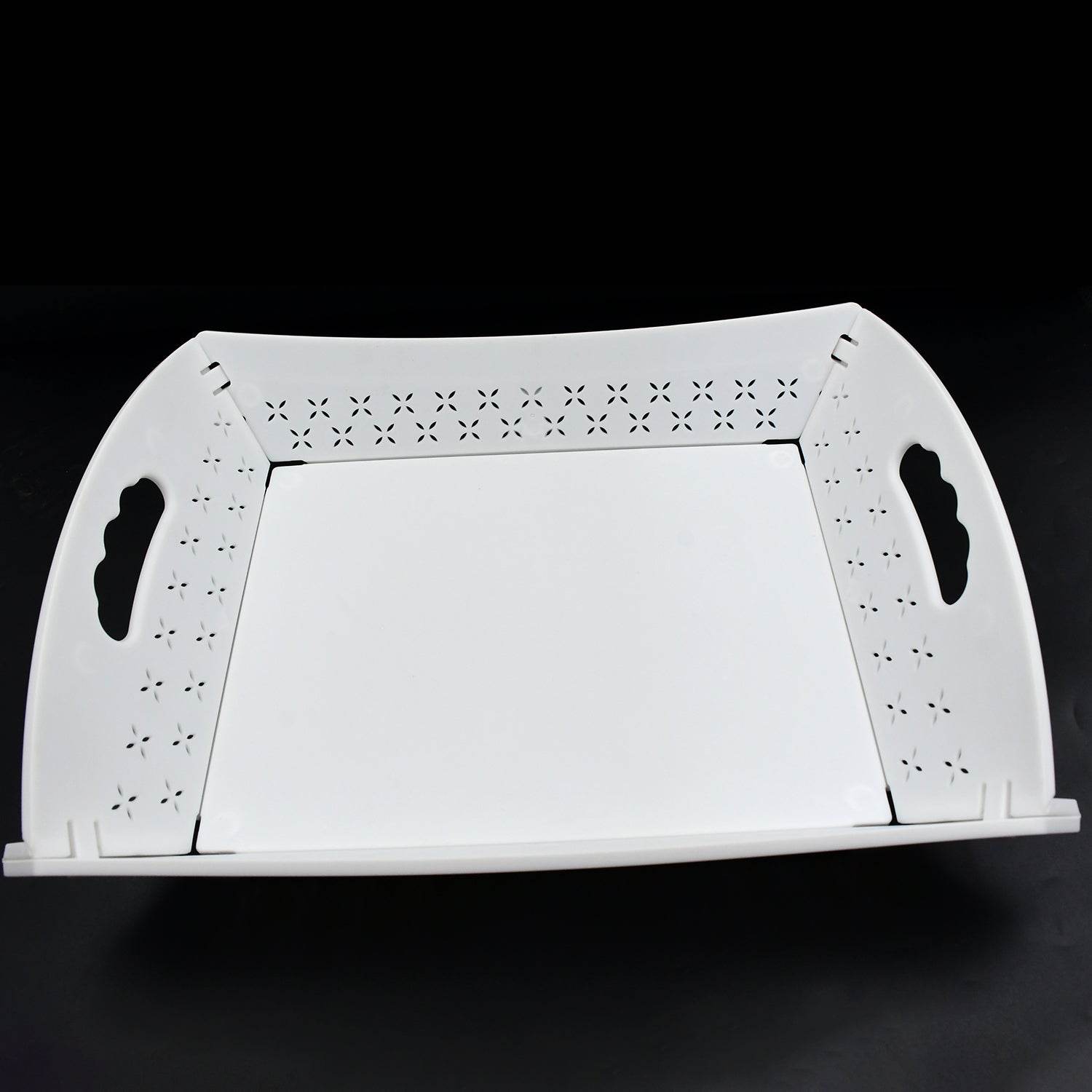 Foldable Serving Tray Plastic Serving Tray With Handle Serving Tray For Food, Kitchen, Outdoors, Restaurants (1 Pc) - infinityexculsivestore.com
